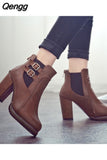 Niulatu Women Boot Autumn Winter Short Boots Women High Heel Shoes Boots Women Ankle Boots Black Women Shoes 567 DJSE
