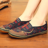 Niulatu Women Flats Shoes Autumn Retro Female Sneakers Old Beijing Cloth Shoes Mujer Slip-On Breathable Lazy Mom Shoes Zapatillas Mujer DJSE
