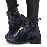 Niulatu Women Ankle Boots Low Heels Shoes Woman Vintage Pu Leather 2025 Autumn Warm Winter high Snow Boots Motorcycle Skull Pansy DJSE
