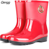 Niulatu Women Short Tube Rain Shoes Adult Water Boots Anti-skid Water Shoes Jelly Rubber Shoes Rain Boots rtg5 DJSE