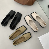 Niulatu Ladies Female Footwear Square Toe Women's Moccasins Autumn Casual Sneaker Shallow Mouth Soft 2025 Retro Dress Fall DJSE