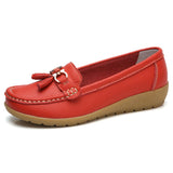 Niulatu Women Shoes Spring Autumn Cow Leather Flats Women Footwear Slip On Loafers Mother Moccasins Shoes Female Large Size DJSE