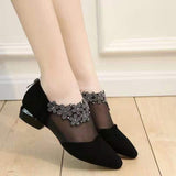 Niulatu Summer Fashion Rhinestones Gauze Sandals Thick Heels Mesh Autumn Ankle Boots Female Hollow Women's Shoes black boots DJSE