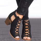 Niulatu Women's Fashion 2025 New Arrival Summer Fashion Solid Color Hollow Out Open Toe Width High Heel Sandals Sexy Casual Dress Shoes DJSE