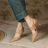 Niulatu Temperament Baotou stiletto sandals women's 2025 summer new women's shoes wear one word with pointed toe high heels women DJSE