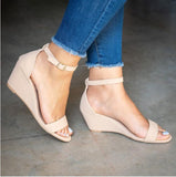Niulatu Women Wedges Sandals Casual Buckle Strap Heel Platform Summer Gladiator Sandals Open Toe Elevator Roman Shoes Ladies DJSE