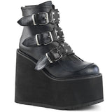 Niulatu Size 48 Brand Design Platform Wedges Goth Black Mid Calf Motorcycle Boots Women Buckle Trendy Cool Punk Zipper Women Shoes DJSE