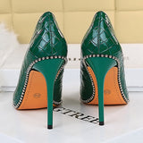 Niulatu Shoes Quality High Heels Women Pumps Rivet Metal Chain Women Heels Stiletto 2025 Luxury Banquet Shoes Pumps Female Shoes DJSE