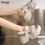 Niulatu Women Platform Sandals Height Increasing Buckle Summer Beach Shoes Thick Sole Women Sandals Big Size 42 High Heels Shoe DJSE