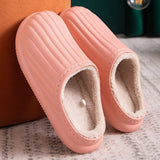 Niulatu Waterproof Non-Slip Home Slippers Men Cotton Shoe EVA Slippers Winter Warm Indoor Ladies Soft Couples Platform Shoes Zapatos DJSE