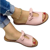Niulatu Women Sandals Shoes Open Toe Vintage Summer Beach Shoes Women Casual Slipper Women Cute Butterfly-Knot Zapatillas Muje DJSE