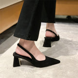 Niulatu sandals female fairy style summer2025new all-match medium heel buckle thick heel temperament women shoes high heel DJSE