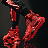Niulatu Men's High Top Fashion Leather Sneakers Trend Hot Sale Comfortable Man Casual Shoes Outdoor Non-slip Breathable Men Shoes DJSE