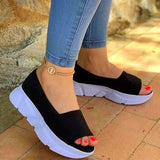 Niulatu Women Platform Sandals Stretch Fabric Summer Women's Shoes Comfort Walking Ladies Sandalias Female Casual Footwear DJSE