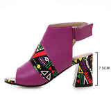 Niulatu Women Stylish Print Sandals Boots Peep Toe Buckle Strap Summer High Heel Gladiator Shoes Woman Yellow Green sandalias mujer 2025 DJSE