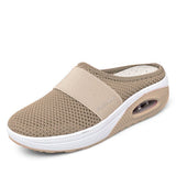 Niulatu Women Mesh Lightweight Shoes Woman Slippers Wedge Shoes Female Air Cushion Sandals Thick Bottem Casual Sneakers Plus Size 43 DJSE