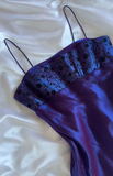 Niulatu Purple Satin A Line Long Prom Dress Formal Evening Dress HZ1007