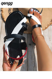 Niulatu Shoes for Women Clip Toe Women's Sandals Beach Sandals Women Fashion Mixed Color Shoes Ladies Casual Flat Sandalias DJSE