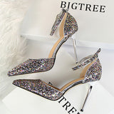 Niulatu Shoes Sexy High Heels Women Pumps Sparkle Sequins Stiletto Heels 10 Cm Party Shoes Women Heels Summer Women Sandals New DJSE