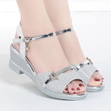 Niulatu Wedges Sandals Women Shoes New Brand Rhinestone High Heels Sandals 2025 Bling Summer Slippers Pumps 2 Style Women Shoes DJSE
