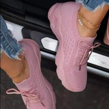 Niulatu Sneakers Shoes Women Fashion Lace Up Platform Women's Shoes Casual Flat Mesh Breathable Shoes Ladies Vulcanized Shoes DJSE