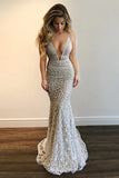Niulatu Gorgeous V-Neck Prom Party Gowns Lace Mermaid Evening Gowns HZ1108