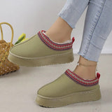 Niulatu Women 2025 New Fur Short Plush Flip Flops Platform Slippers Winter Shoes Casual Home Cotton Shoes Warm Flats Boots Mules Zapatos DJSE