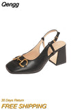 Niulatu Temperament High Heels Women's 2025 New Fashion Thick Heel Mary Jane Small Leather Shoes Square Toe Shoes DJSE