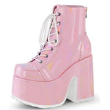 Niulatu Big Size 43 Round Toe Punk Cool Goth Chunky Lace Up Women's Boots Platform High Heeled Platform Autumn Shoes DJSE