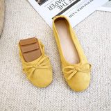 Niulatu Women's Flat Shoes Ballet Flats Moccasin Woman Butterfly-knot Slip On Soft Sole Loafers Women Flock Ladies Footwear 2025 DJSE