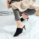 Niulatu Breathable High heels Mules slippers women 2025 summer shoes women Pointed Toe Thin Heels Fashion Party ladies shoes DJSE