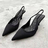 Niulatu Heels 2025 Summer Suit Comfort Shoes For Women Sandals Female Purple New Girls Low Pointed High Black Big Large Size DJSE