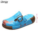 Niulatu Outdoor Printing Baotou Wedges Slippers Women's Roman Platform Shoes Comfort Summer Size 43 Women's Sandals DJSE
