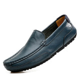Niulatu Men Casual Shoes Luxury Brand Genuine Leather Mens Loafers Moccasins Soft Breathable Slip on Boat Shoes Plus Size DJSE