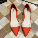 Niulatu Women Flats Heeled Slip on Shoes Woman Pointed Toe Dress Shoes Transparent Shallow Ladies Shoes Zapatos De Mujer DJSE