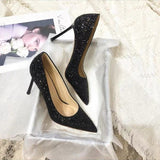Niulatu Heels Shoes Woman Basic Pumps 2025 Shiny Grete Bridal Shoes Sequins Fashion Party Sexy Thin Heels Women Shoes Pump DJSE
