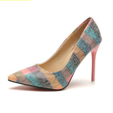 Niulatu 34-42 2025 Spell Color Women Pump High Heels Single Shoes Female Summer Patent Leather Wedding Party Woman Gladiator DJSE