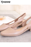 Niulatu Pointed Toe Chunky Low Heels Flip Flops Slingback Pumps Casual Beach Shoes for Women Women's Summer Footwear 40 DJSE