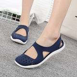 Niulatu Women Sandals Soft Flat Jelly Shoes Slip On Female Casual Girl Sandals Hollow Out Mesh Flats Beach Shoes New 531 DJSE
