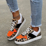 Niulatu Spring And Autumn Fashion Leopard Print Sneakers Breathable Non-slip Vulcanized Casual Sports Shoes Flat Bottom Skate Shoes DJSE
