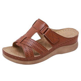 Niulatu Women Shoes Summer Premium Orthopedic Female Platform Wedges Open Toe Sandals Retro Anti-slip Leather Casual Fashion Shoes DJSE