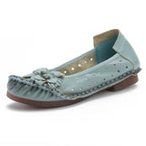 Niulatu Summer Shoes Woman Casual Breathable Flats Ladies Ethnic Style Floral Shoes Plus Size 42 Mom Shallow Loafers DJSE