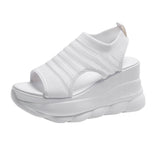 Niulatu Quality Women Sandals 2025 New Summer Wedges Platform Shoes High Heels Mesh Breathable Sneakers Sport Sandals Slippers DJSE