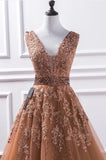 Niulatu Long A-line V-neck Tulle Lace Prom HZ1007
