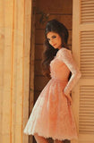 Niulatu Short A-line V-neck Lace Prom Dress with HZ1007