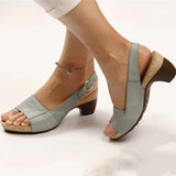 Niulatu Toe Flip Flop Beach Women's Sandals Plus Size Women's Shoes Buckle Strap Women Shoes Thick High Heels Sandals Rear Band DJSE