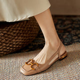 Niulatu Women's Sandals Square Heel Slip On Suede Low Heel Ladies Shoes Leisure Solid Fashion Casual Elegant Office Females Shoes DJSE