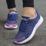Niulatu Women Fashion Outdoor Women Casual Shoes Flat Women's Sneakers Trainers Lace-up Mesh Sneakers Walking Shoes Woman Mujer DJSE