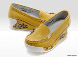 Niulatu Women's Genuine Leather Platform Shoes Wedges White Lady Casual Shoes Swing Mother Shoes Size DJSE