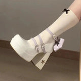 Niulatu Platform High Heels Pumps Women 2025 Spring Punk Thick Heel Mary Jane Lolita Shoes Woman Patent Leather Cosplay Shoes DJSE